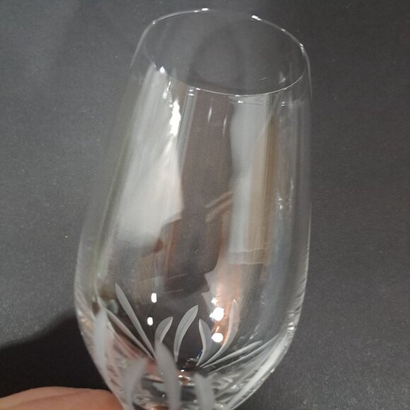 Princess House Crystal Wine Glass With Etched Floral Design Lead Crystal Germany - Picture 11 of 15